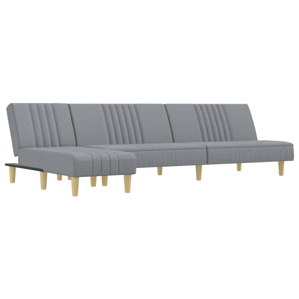 vidaXL Schlafsofa in L-Form Hellgrau 255x140x70 cm Stoff