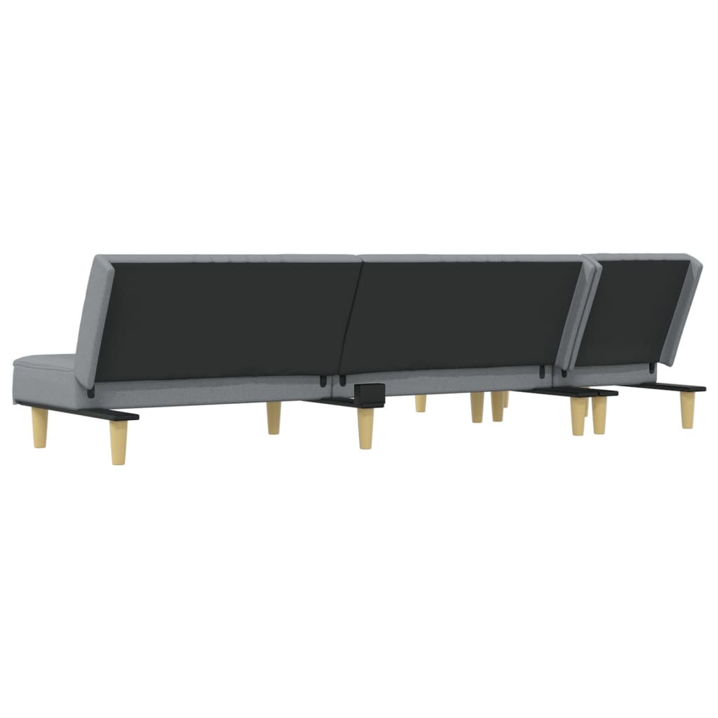vidaXL Schlafsofa in L-Form Hellgrau 255x140x70 cm Stoff