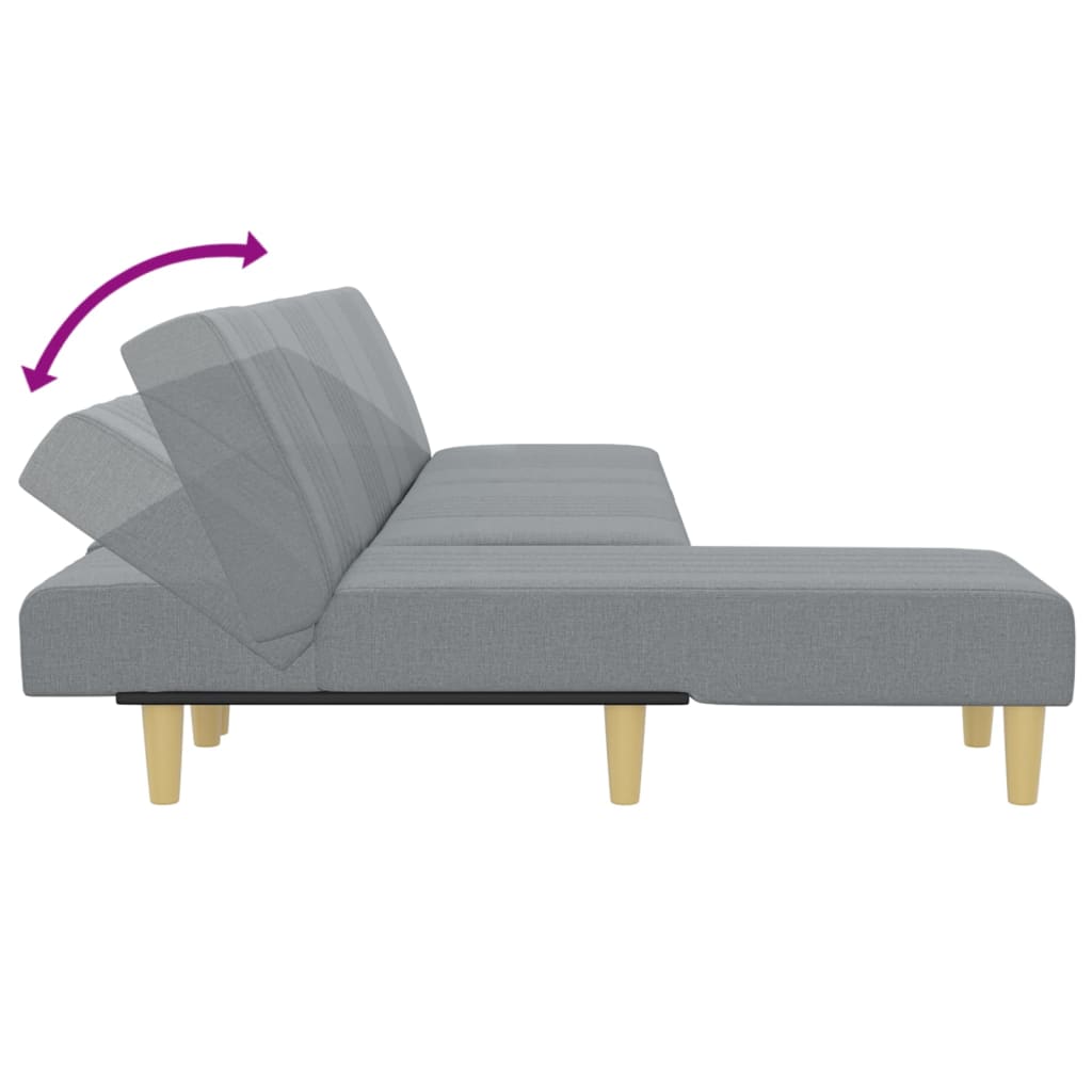 vidaXL Schlafsofa in L-Form Hellgrau 255x140x70 cm Stoff