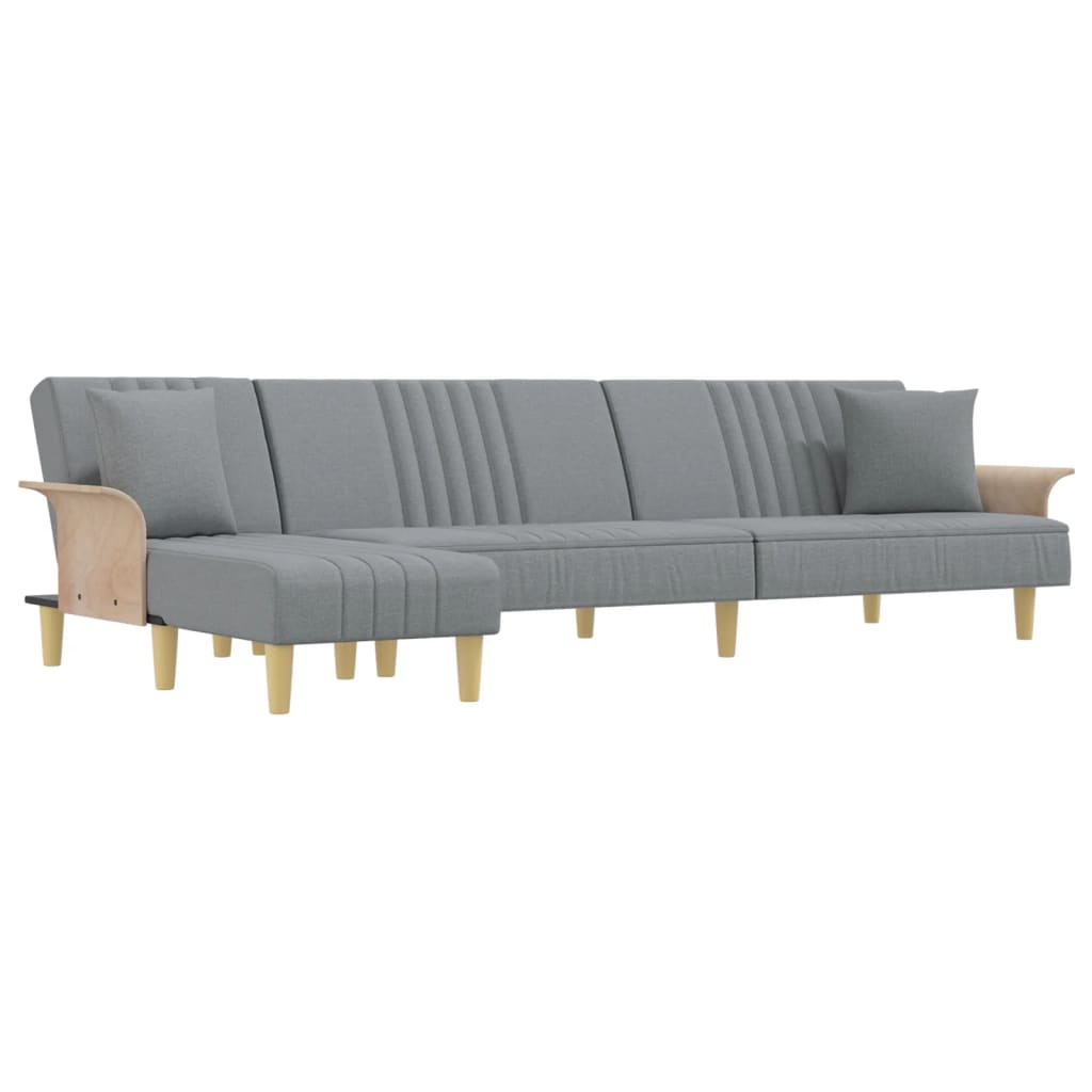 vidaXL Schlafsofa in L-Form Hellgrau 279x140x70 cm Stoff