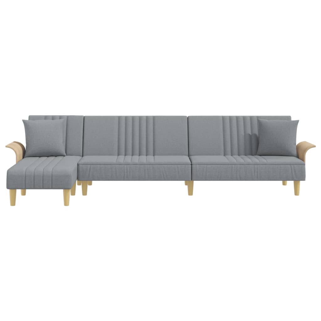 vidaXL Schlafsofa in L-Form Hellgrau 279x140x70 cm Stoff