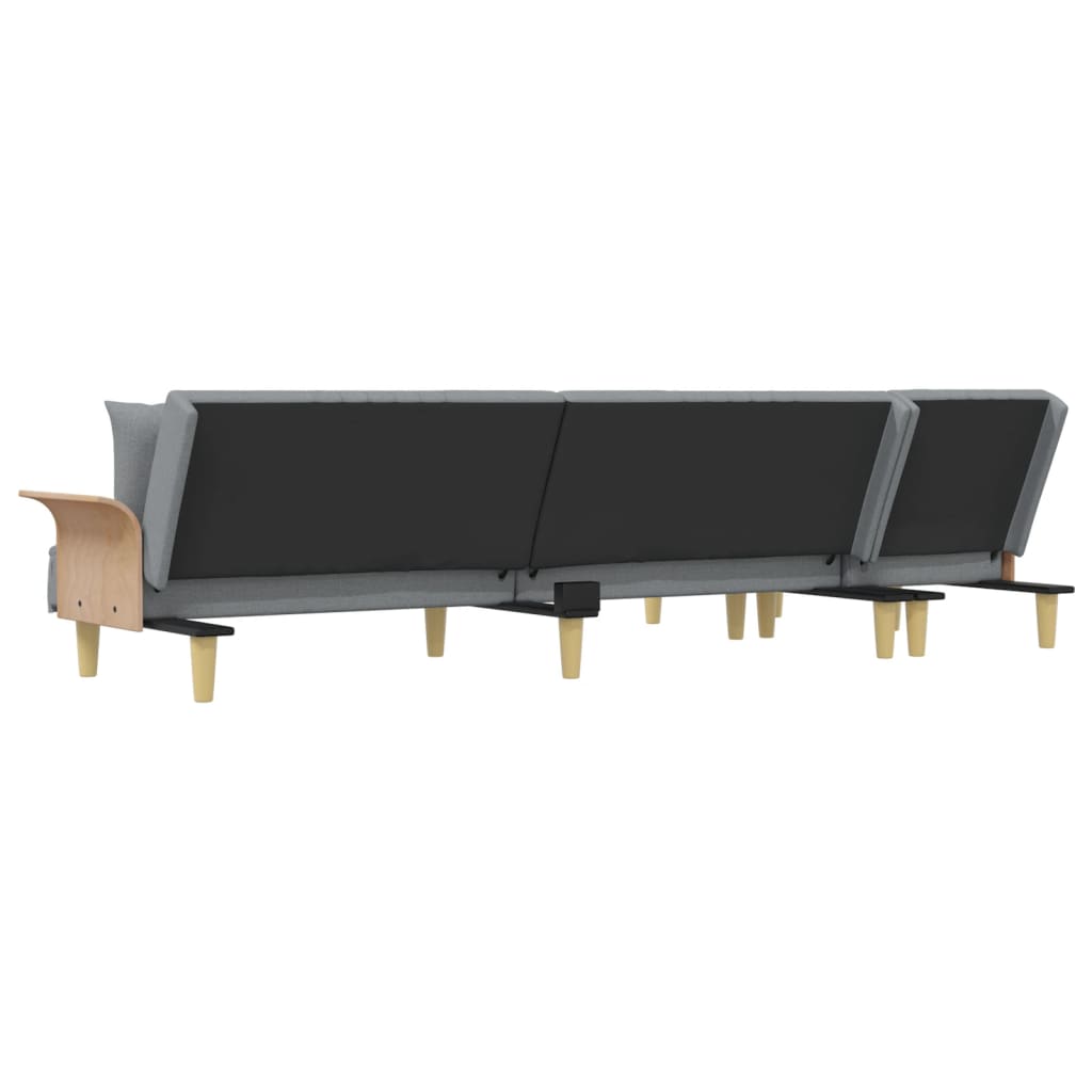 vidaXL Schlafsofa in L-Form Hellgrau 279x140x70 cm Stoff