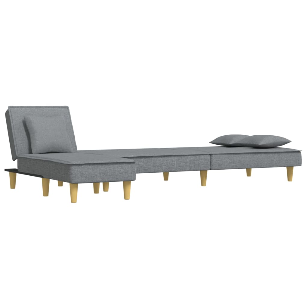 vidaXL Schlafsofa in L-Form Hellgrau 255x140x70 cm Stoff