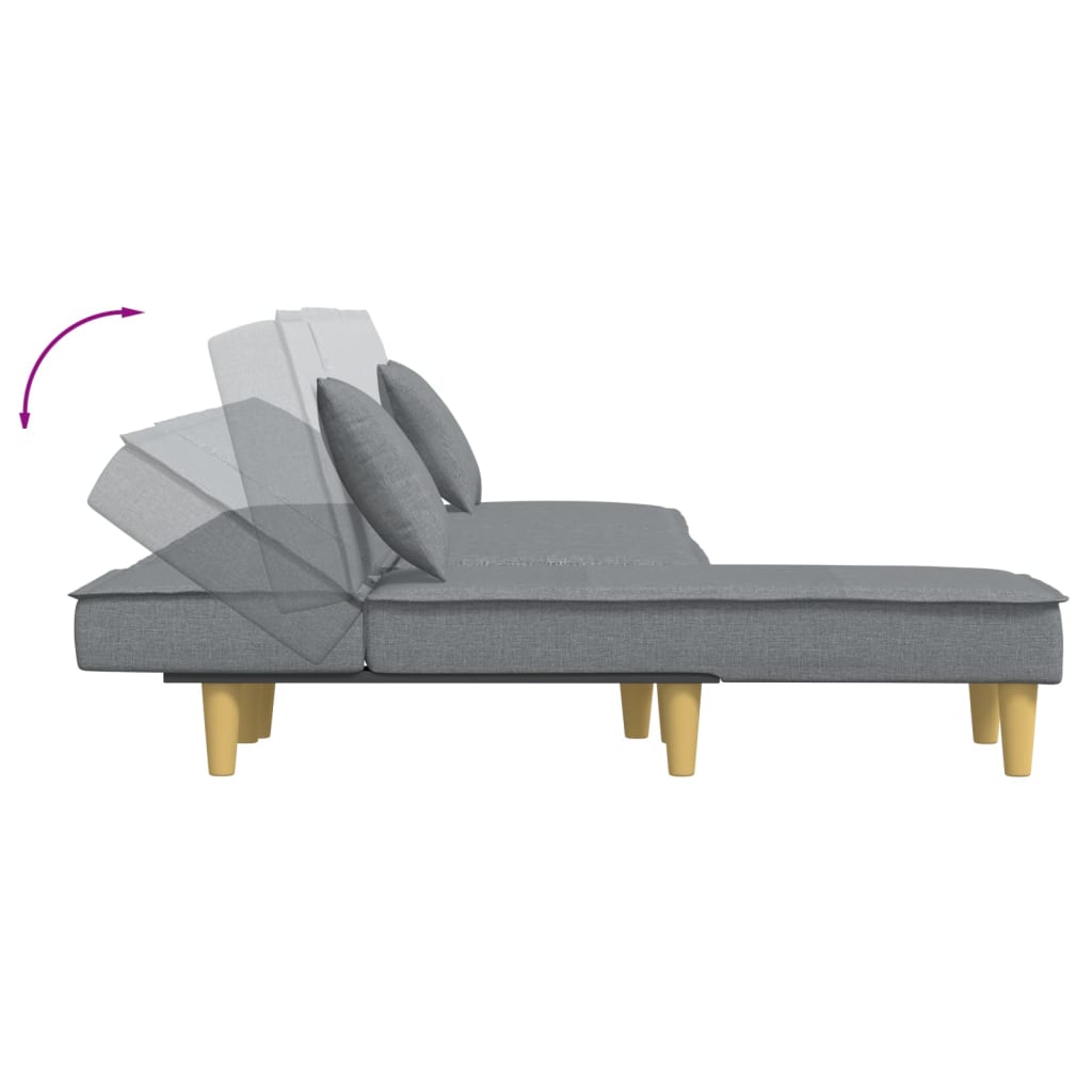 vidaXL Schlafsofa in L-Form Hellgrau 255x140x70 cm Stoff