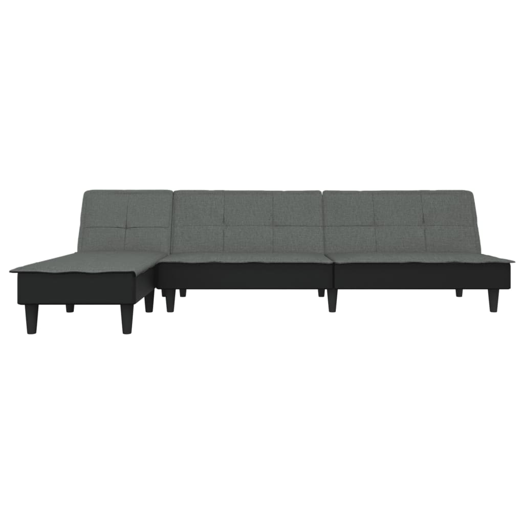 vidaXL Schlafsofa in L-Form Dunkelgrau 255x140x70 cm Stoff