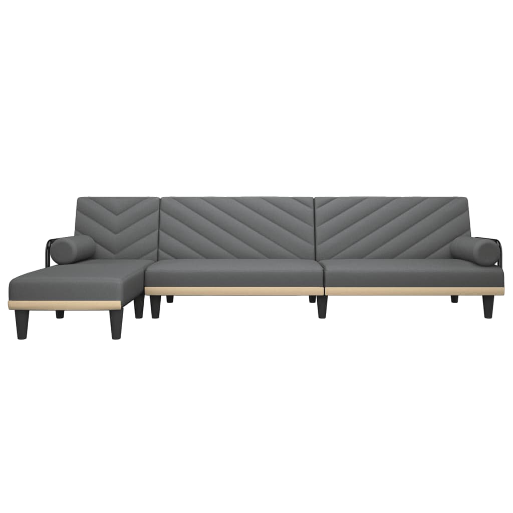 vidaXL Schlafsofa in L-Form Dunkelgrau 260x140x70 cm Stoff