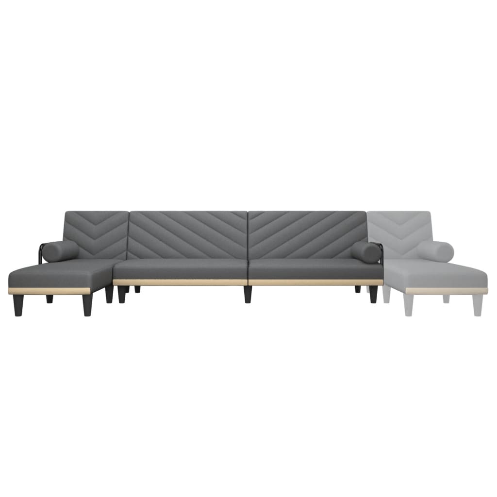 vidaXL Schlafsofa in L-Form Dunkelgrau 260x140x70 cm Stoff