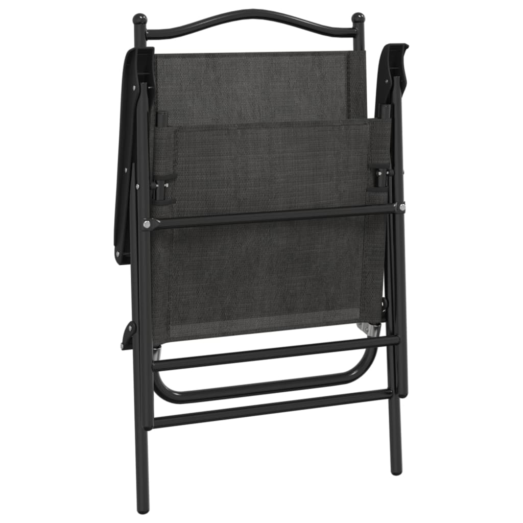 vidaXL Klappbare Gartenstühle 4 Stk. Graumeliert Stahl und Textilene