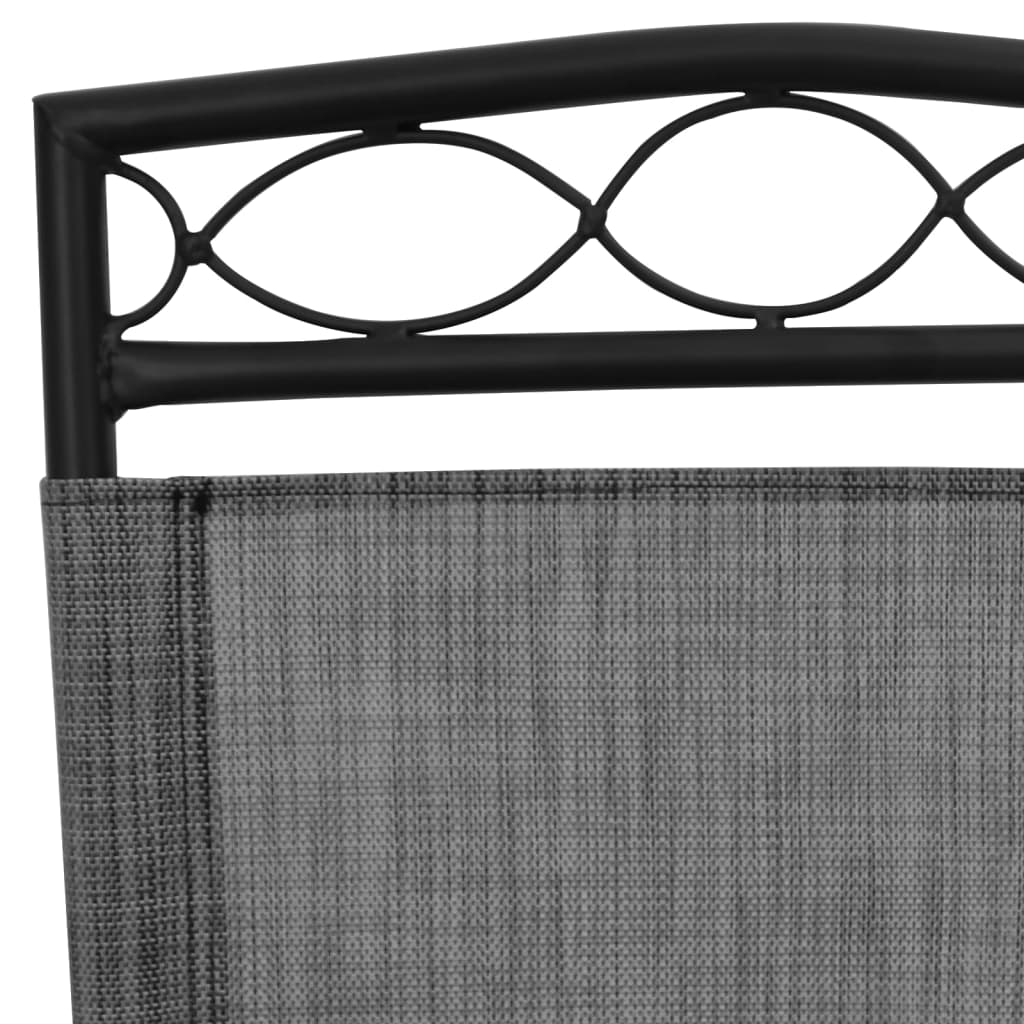 vidaXL Klappbare Gartenstühle 4 Stk. Graumeliert Stahl und Textilene