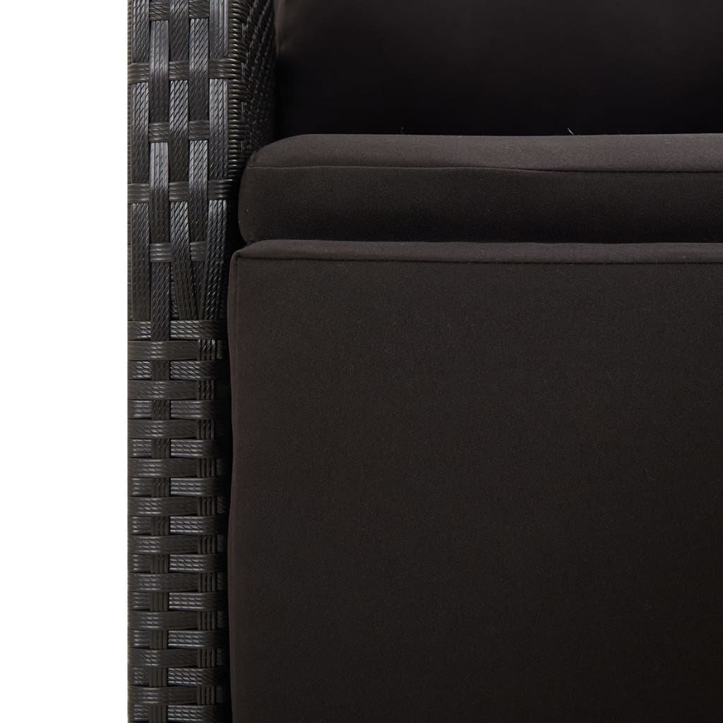 vidaXL 3-tlg. Garten-Essgruppe Schwarz Poly Rattan & Massivholz Akazie