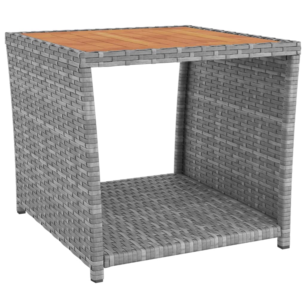 vidaXL 3-tlg. Garten-Lounge-Set Grau Poly Rattan & Massivholz Akazie