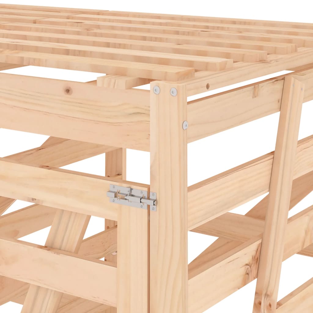 vidaXL Mülltonnenbox für 3 Tonnen Massivholz Kiefer