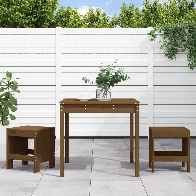 vidaXL 3-tlg. Garten-Bistro-Set Weiß Massivholz Kiefer
