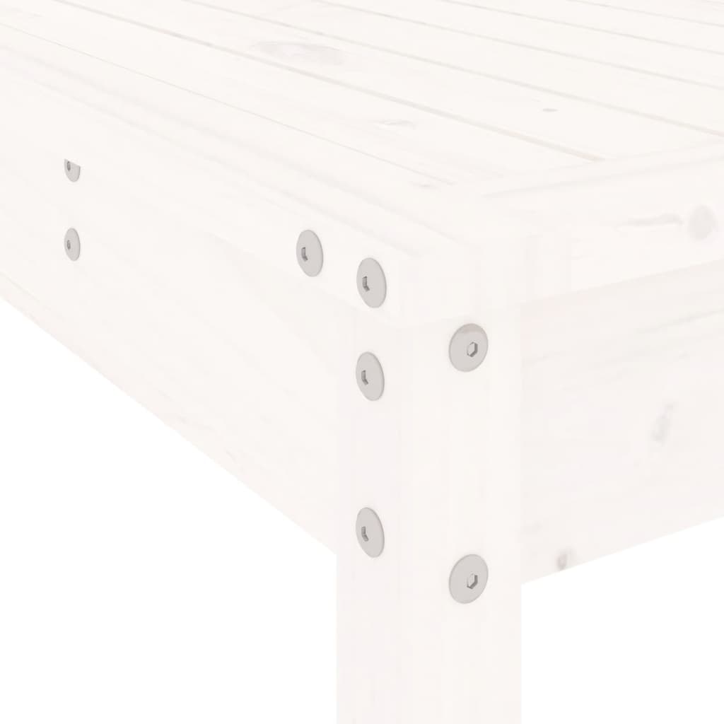 vidaXL 13-tlg. Garten-Essgruppe Weiß Massivholz Kiefer