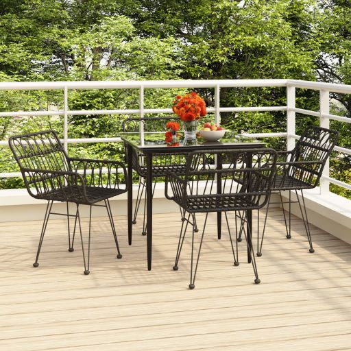 vidaXL 3-tlg. Garten-Essgruppe Poly Rattan