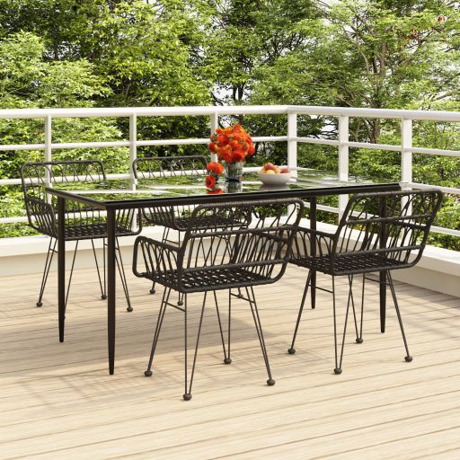 vidaXL 3-tlg. Garten-Essgruppe Poly Rattan