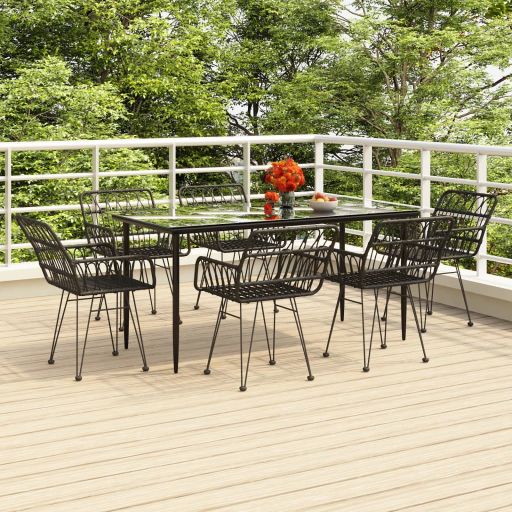 vidaXL 3-tlg. Garten-Essgruppe Poly Rattan