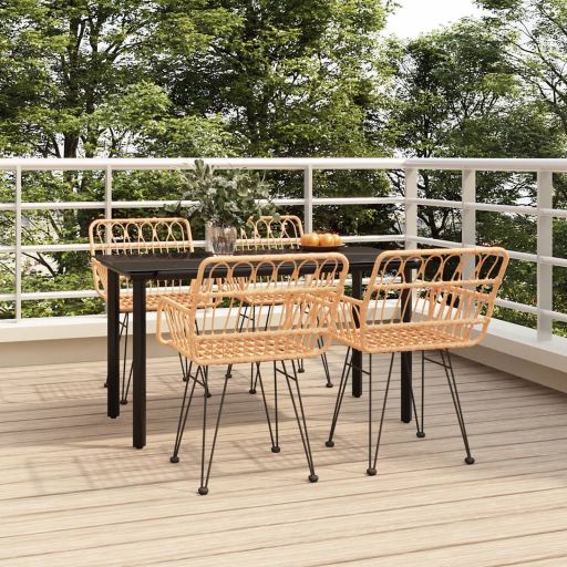 vidaXL 3-tlg. Garten-Essgruppe Poly Rattan