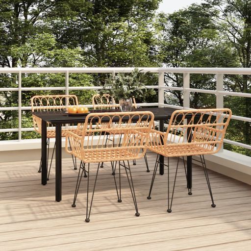 vidaXL 3-tlg. Garten-Essgruppe Poly Rattan