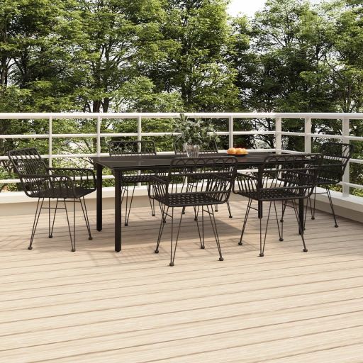 vidaXL 3-tlg. Garten-Essgruppe Poly Rattan