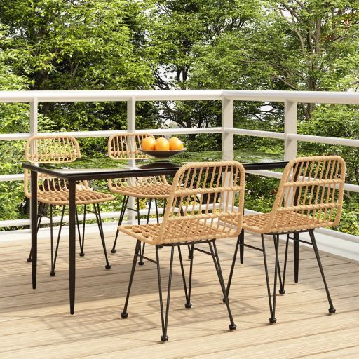 vidaXL 3-tlg. Garten-Essgruppe Poly Rattan