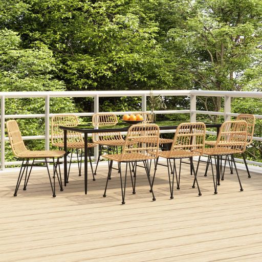 vidaXL 3-tlg. Garten-Essgruppe Poly Rattan