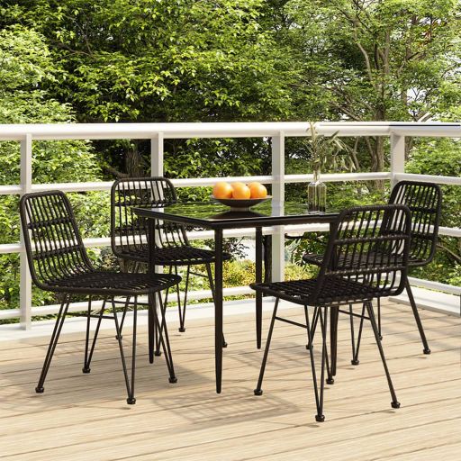 vidaXL 3-tlg. Garten-Essgruppe Poly Rattan