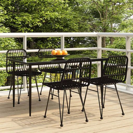 vidaXL 3-tlg. Garten-Essgruppe Poly Rattan