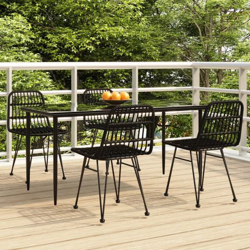 vidaXL 3-tlg. Garten-Essgruppe Poly Rattan