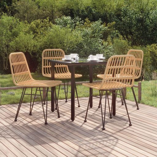 vidaXL 3-tlg. Garten-Essgruppe Poly Rattan
