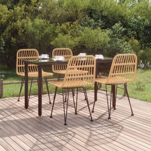 vidaXL 3-tlg. Garten-Essgruppe Poly Rattan
