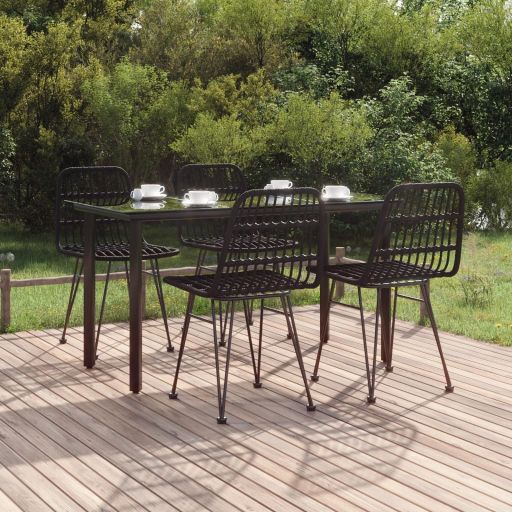 vidaXL 3-tlg. Garten-Essgruppe Poly Rattan