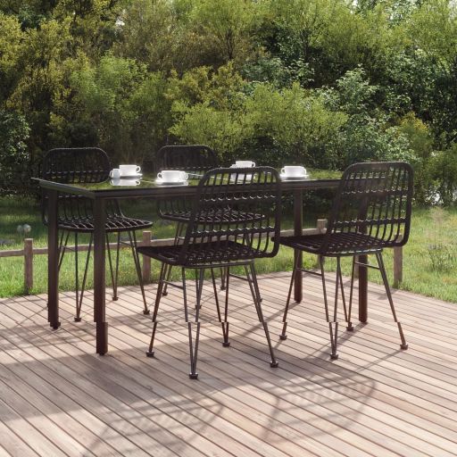 vidaXL 3-tlg. Garten-Essgruppe Poly Rattan
