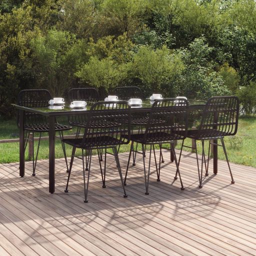 vidaXL 3-tlg. Garten-Essgruppe Poly Rattan