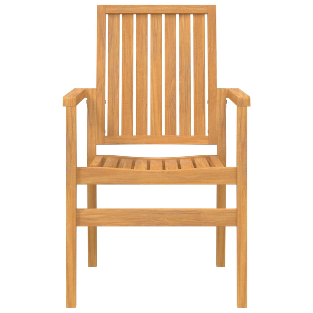 vidaXL Gartenstühle 4 Stk. Stapelbar 56,5x57,5x91 cm Massivholz Teak