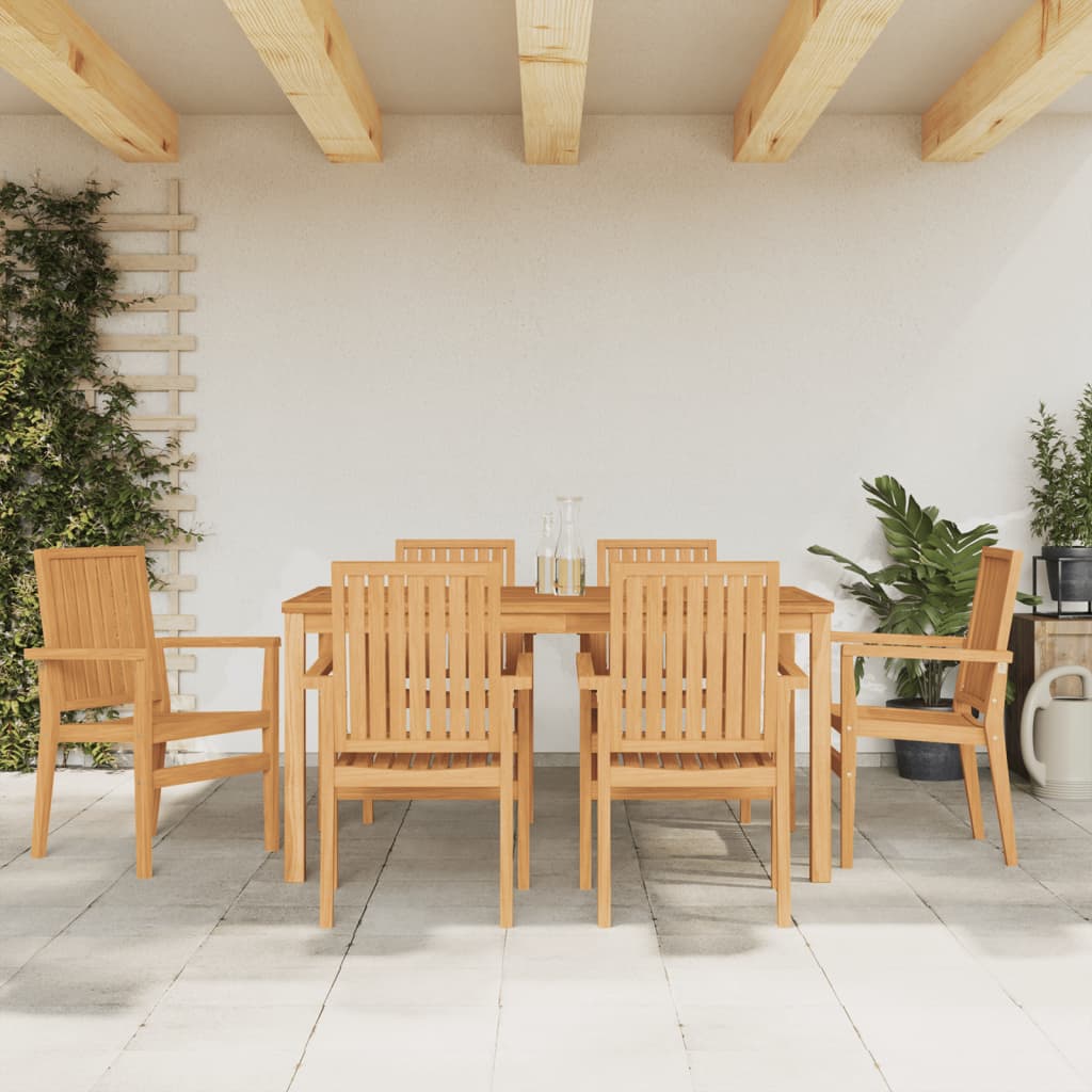 vidaXL Gartenstühle 4 Stk. Stapelbar 56,5x57,5x91 cm Massivholz Teak