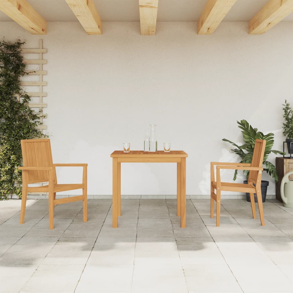 vidaXL 3-tlg. Garten-Essgruppe Massivholz Teak
