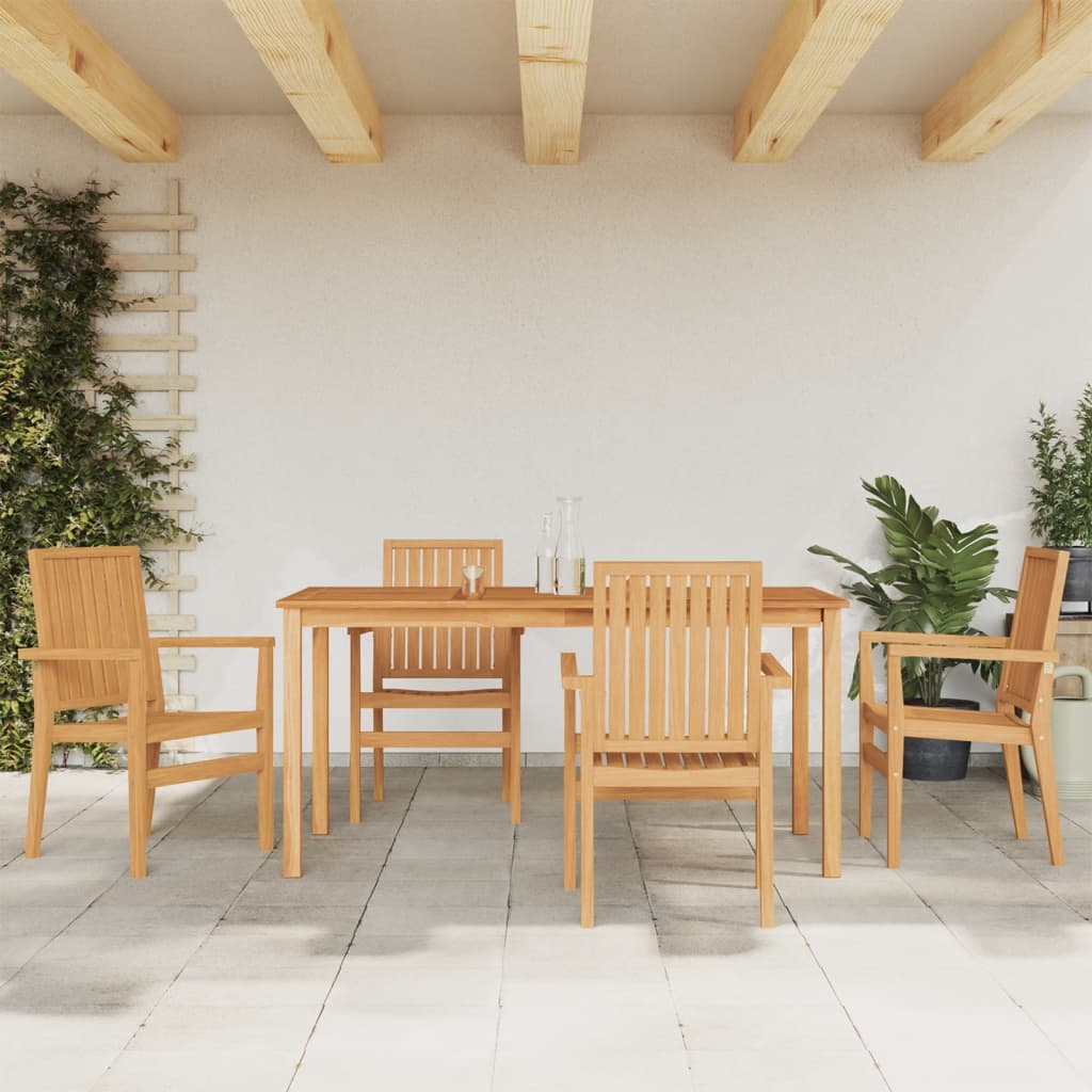 vidaXL 3-tlg. Garten-Essgruppe Massivholz Teak