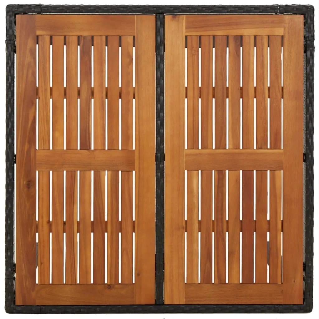 vidaXL 3-tlg. Garten-Essgruppe mit Kissen Schwarz Poly Rattan