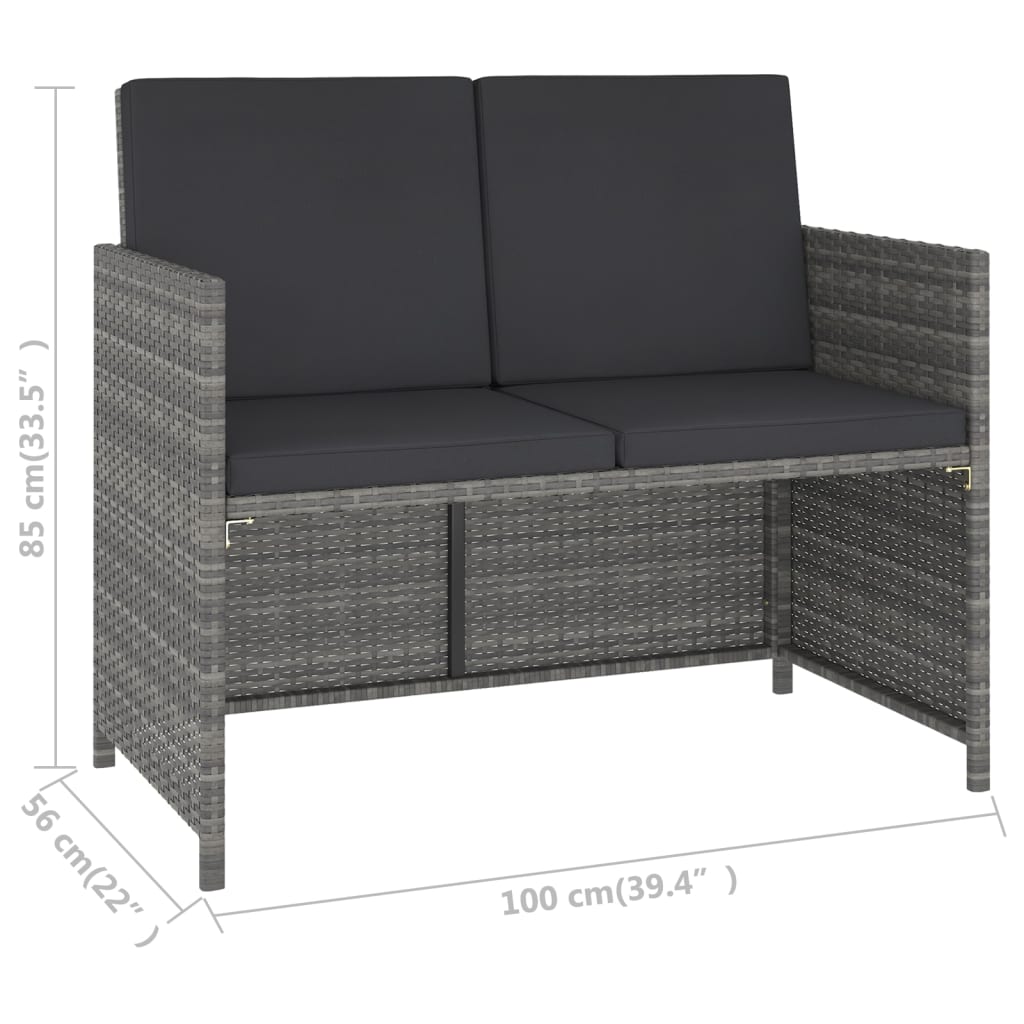 vidaXL 6-tlg. Garten-Essgruppe Poly Rattan Akazie Massivholz Grau