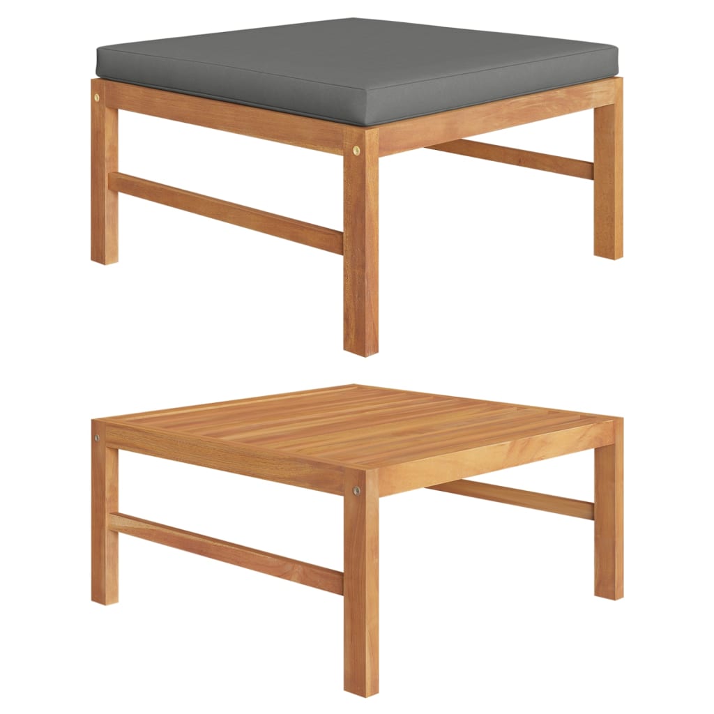 vidaXL Gartentisch 63x63x30 cm Massivholz Teak