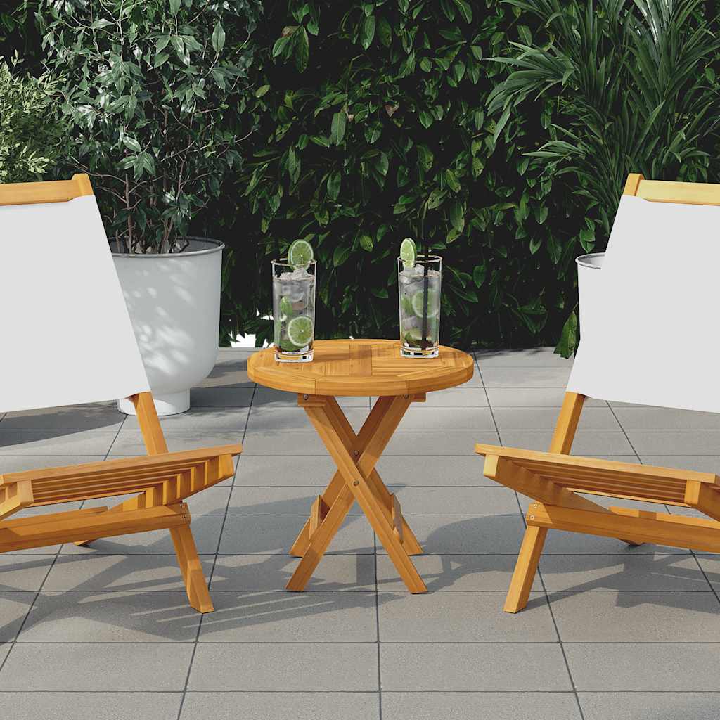 vidaXL Tischplatte Massivholz Teak Rund 2,5 cm 40 cm