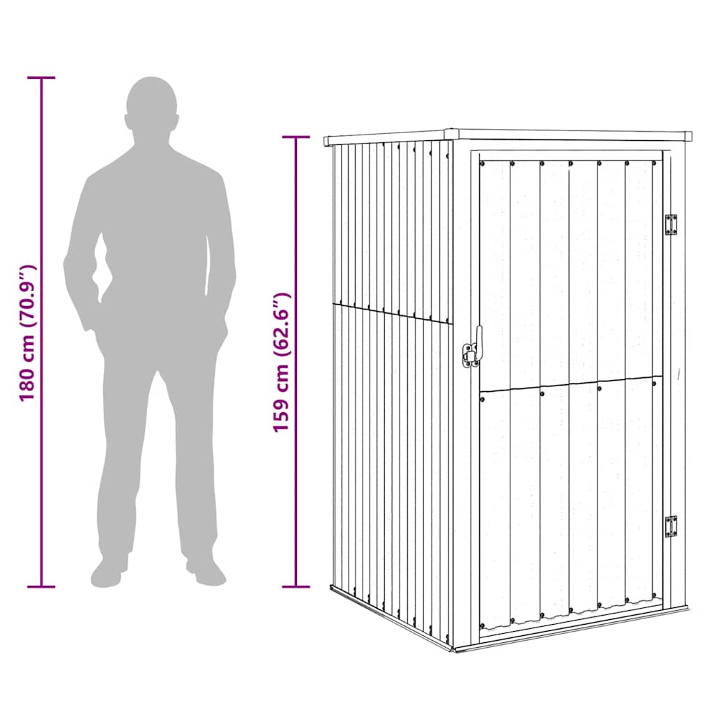 vidaXL Gerätehaus Grün 88x89x161 cm Verzinkter Stahl