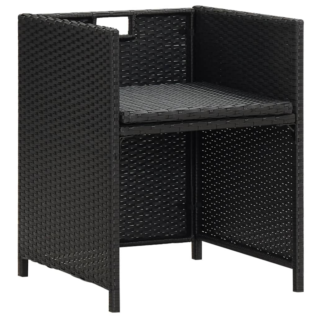 vidaXL Gartenstühle 4 Stk. Poly Rattan Schwarz
