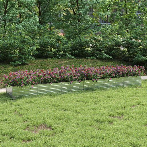 vidaXL Garten-Hochbeet 160x80x77 cm Verzinkter Stahl Silbern