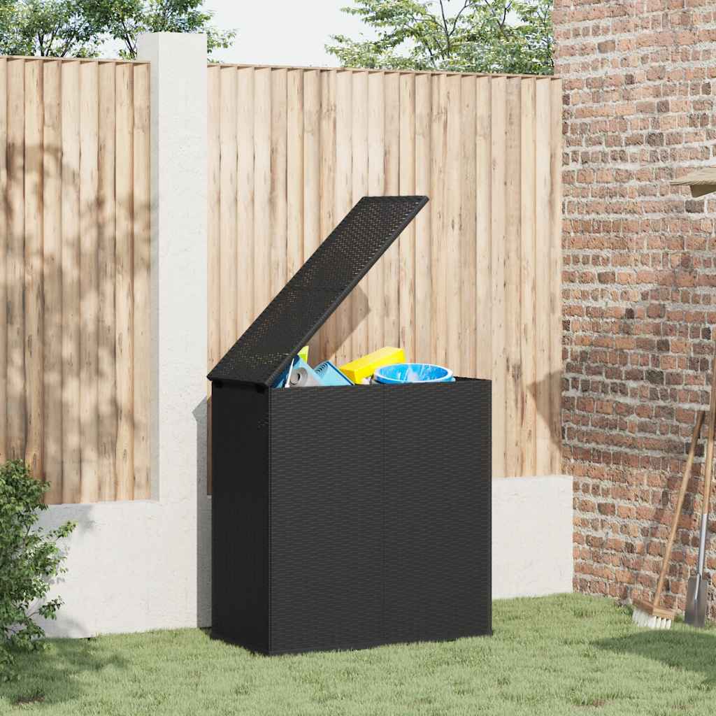 vidaXL Garten-Kissenbox PE Rattan 100x49x103,5 cm Schwarz
