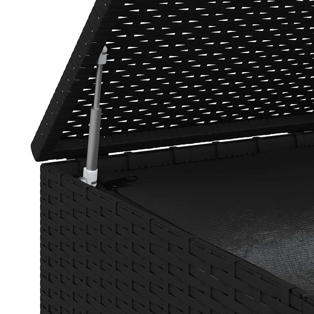 vidaXL Garten-Kissenbox PE Rattan 100x49x103,5 cm Schwarz