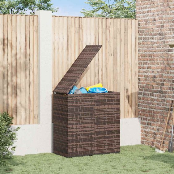 vidaXL Garten-Kissenbox PE Rattan 100x49x103,5 cm Schwarz