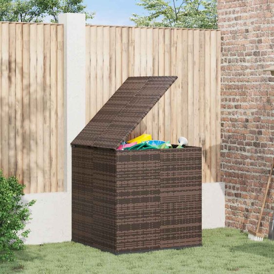 vidaXL Garten-Kissenbox PE Rattan 100x49x103,5 cm Schwarz