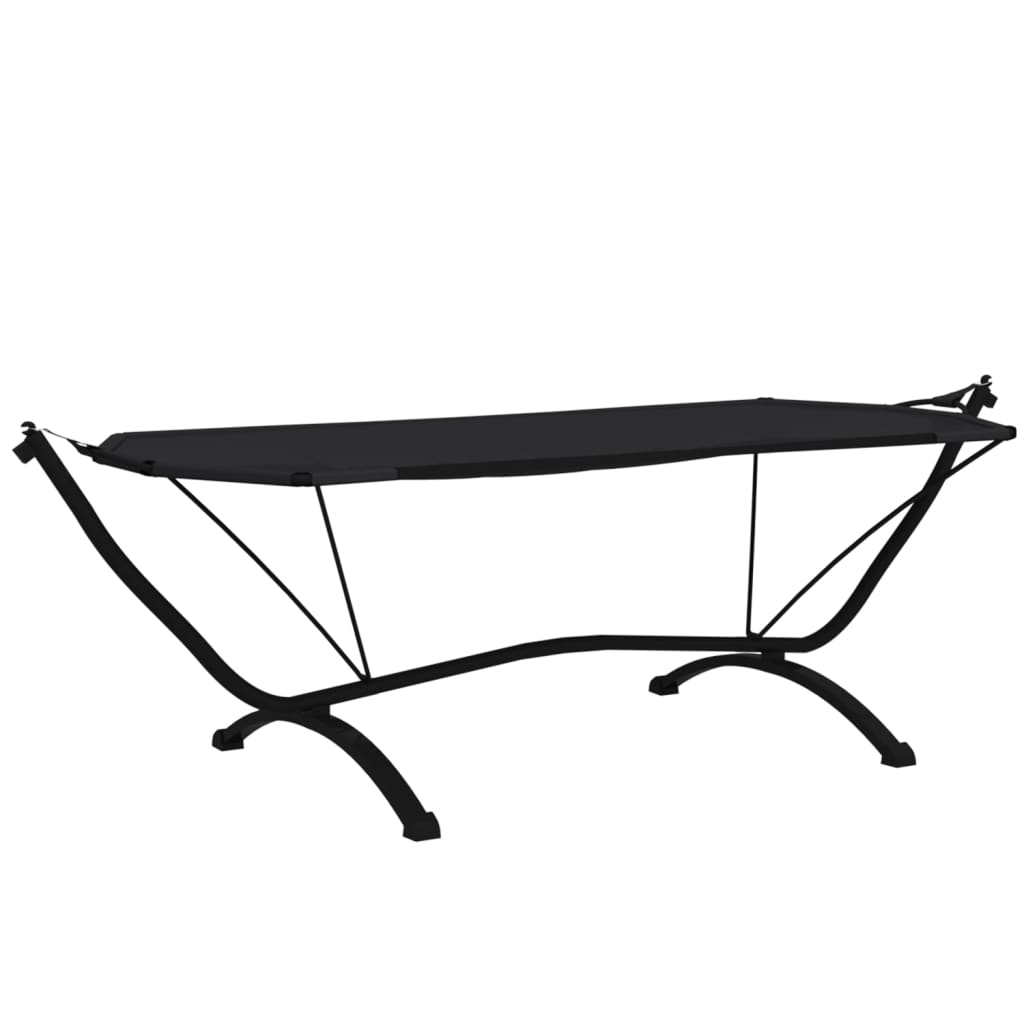 vidaXL Outdoor-Loungebett mit Dach Schwarz Stahl und Oxford-Stoff